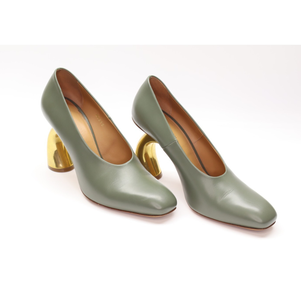 Dries Van Noten | Gold Sculptural Heeled Glove Pumps